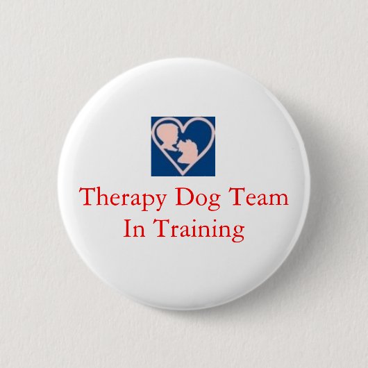 therapy_dog_insignia、訓練のセラピー犬のチーム 缶バッジ (正面)