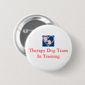 therapy_dog_insignia、訓練のセラピー犬のチーム 缶バッジ (正面&裏面)