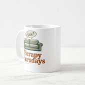 Therapy Thursdays | セルフアウェアネスなヒーリングユーモア コーヒーマグカップ (正面左)