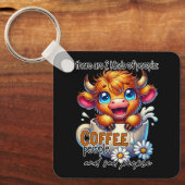 There Are 2 Kinds of People Coffee People and Sad  キーホルダー (正面)