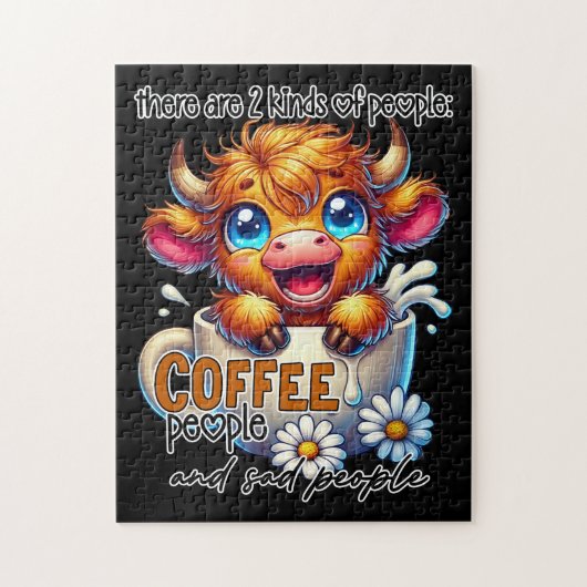 There Are 2 Kinds of People Coffee People and Sad  ジグソーパズル (縦)