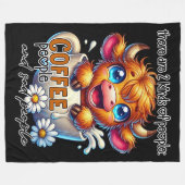 There Are 2 Kinds of People Coffee People and Sad フリースブランケット (正面(横))