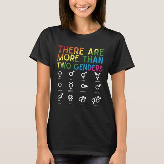 There Are More Than 2 Genders Rainbow  LGBT Pride Tシャツ (正面)