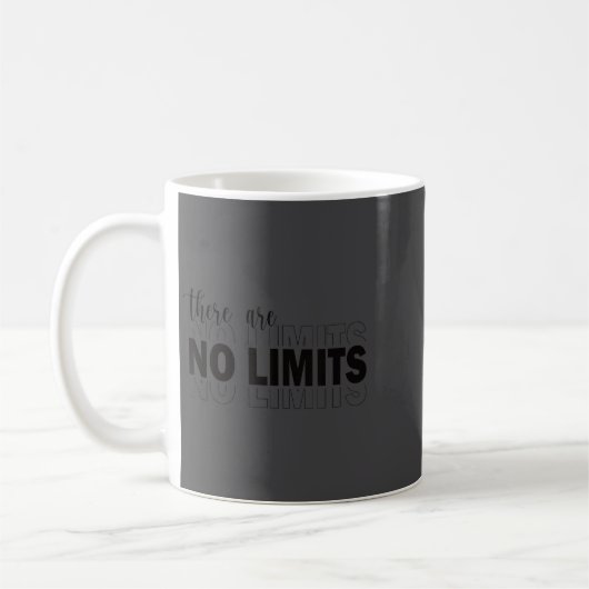 There Are No Limits Mindset Motivation Black  コーヒーマグカップ (左)