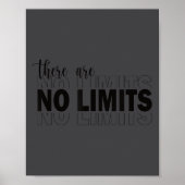 There Are No Limits Mindset Motivation Black ポスター (正面)
