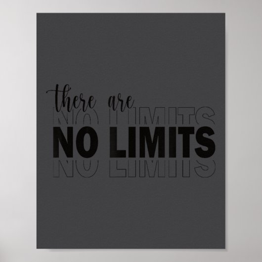 There Are No Limits Mindset Motivation Black  ポスター (正面)