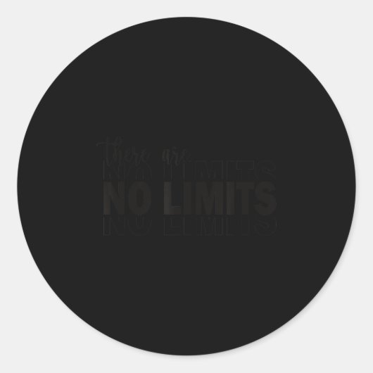 There Are No Limits Mindset Motivation Black ラウンドシール (正面)