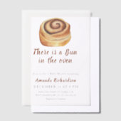 There is a Bun in the oven Baby Shower ベラム紙招待状 (オフセット)