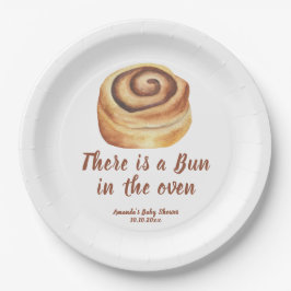 There is a Bun in the oven Baby Shower ペーパープレート