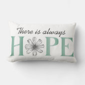 "There is Always Hope" Teal and Floral Design ランバークッション (正面)