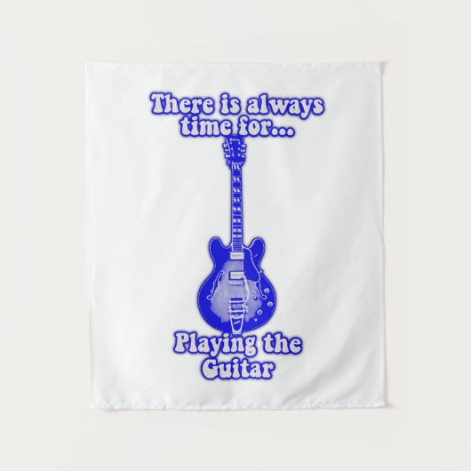 There is always time for playing the guitar. blue タペストリー (正面)