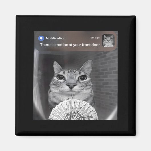 There Is Motion At Your Front Door Funny Cat Motio マグネット (正面)