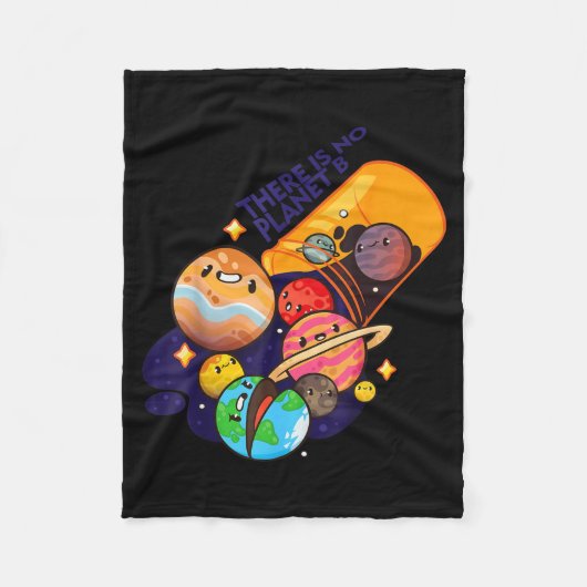 There Is No Planet B Clothing Design  フリースブランケット (正面)