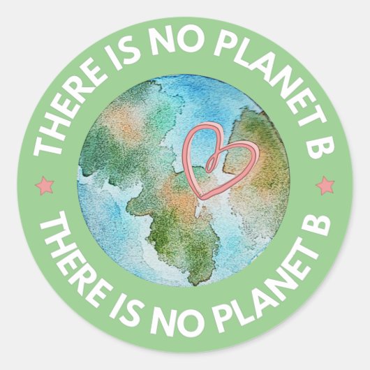 There is no planet B earth green  Runder Aufkleber ラウンドシール (正面)