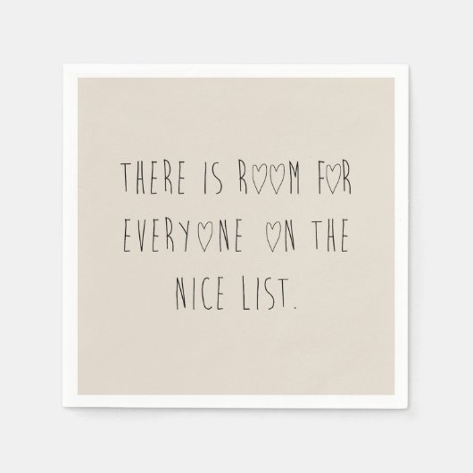 There is room for everyone on the nice list スタンダードカクテルナプキン (正面)