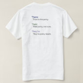 There Their They're 文法Tシャツ Tシャツ (デザイン裏面)