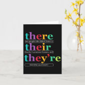 There Their They're 英語の文法教師のバックT カード (黄色い花)