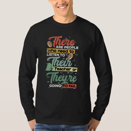 There Their They're 英語の文法教師の駄洒落 Tシャツ (正面)