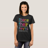There Their They're 英語の文法教師 楽しい Tシャツ (正面フル)