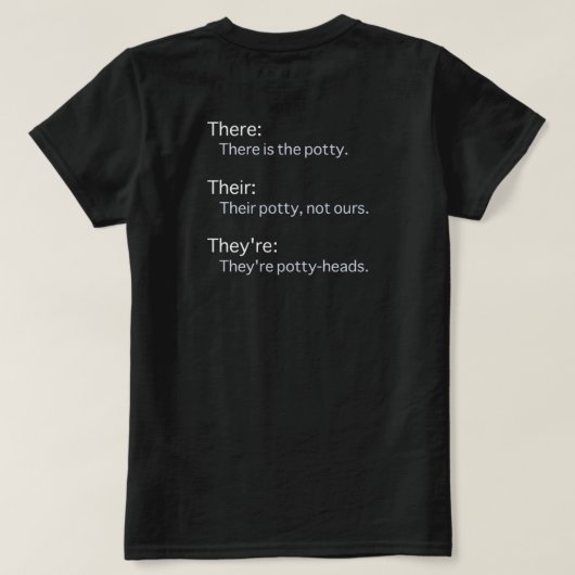 There Their They're Tシャツ (デザイン裏面)