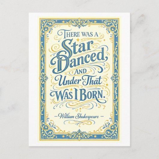 "There Was a Star Danced" Shakespeare ポストカード (正面)