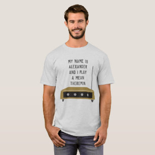 ThereminプレーヤーのためのカスタムなメッセージのTシャツ Tシャツ