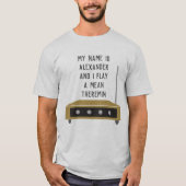 ThereminプレーヤーのためのカスタムなメッセージのTシャツ Tシャツ (正面)