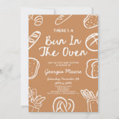 There's A Bun In The Oven Whimsical Baby Shower 招待状 (正面)