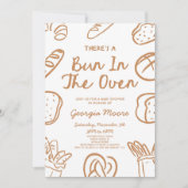 There's A Bun In The Oven Whimsical Baby Shower 招待状 (正面)