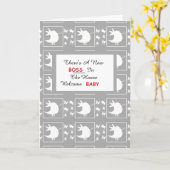 There's A New Boss In The House Baby Shower カード (黄色い花)