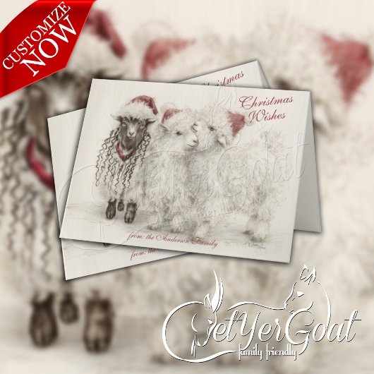 There's Always One - Angora Christmas Goats カード
