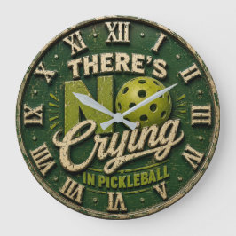 There's No Crying in Pickleball ラージ壁時計