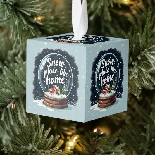 There's No Place Like Home - ホリデーの名言 キューブオーナメント (ツリー)