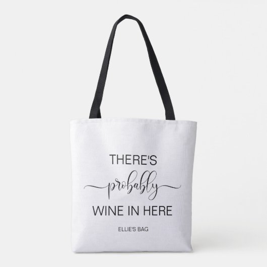 There's probably wine in here personalized  トートバッグ (裏面)