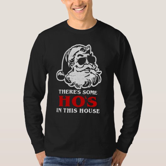 There's Some Hos In This House Retro Santa Claus C Tシャツ (正面)