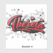 Theresa red Heart Graffiti Aufkleber Sticker シール (シート)