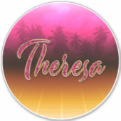 Theresa Vorname Name golden pink Aufkleber Sticker シール (正面)