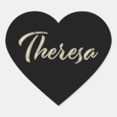Theresa white gold Handwriting Aufkleber Herz ハートシール (正面)