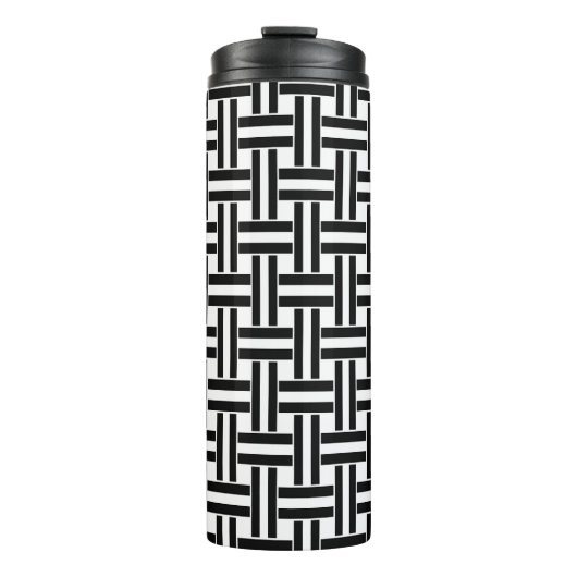Thermal Tumbler Black & White Square Stripe タンブラー (正面)