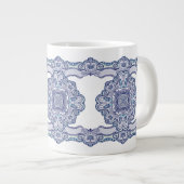 Thermal Tumbler blue China inspired ジャンボコーヒーマグカップ (正面右)