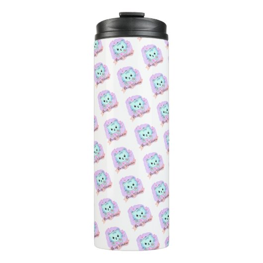 Thermal Tumbler Cat Be Mine Pink Hearts タンブラー (正面)