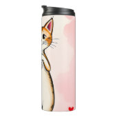 Thermal Tumbler Cat Kitten Red Hearts タンブラー (回転右)