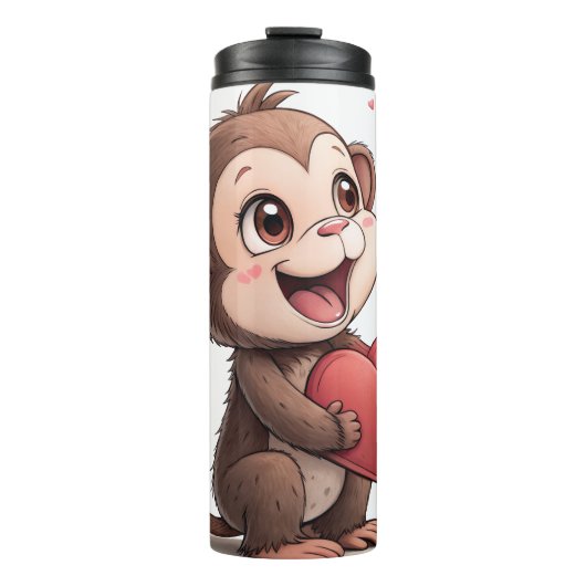Thermal Tumbler Monkey Red Hearts タンブラー (正面)