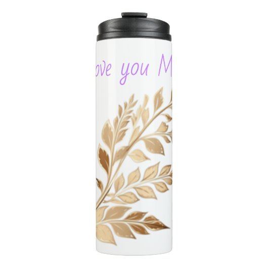 Thermal Tumbler with Leaf Motif and Mother’s Day Q タンブラー (正面)