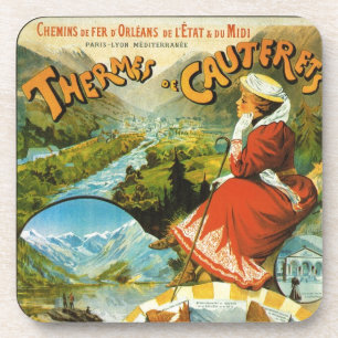Thermes de Cauterets, Vintage Travelポスター コースター