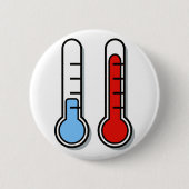 Thermometer kalt warm cold hot 缶バッジ (正面)