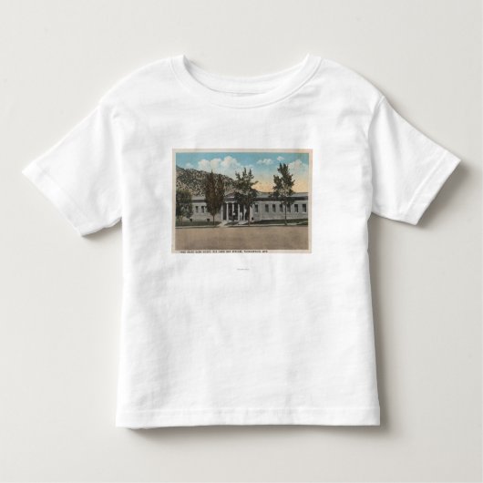 Thermopolis、WY -大きい角のBathの家の眺め トドラーTシャツ (正面)