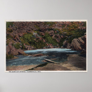 Thermopolis、WY -角のHot Springsの大きい眺め ポスター