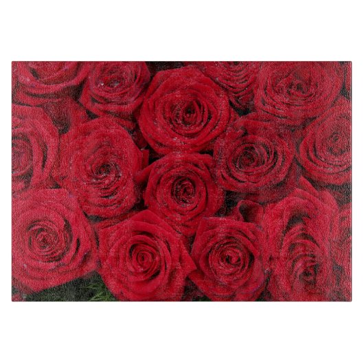 Therosegarden著赤いバラ カッティングボード (正面)