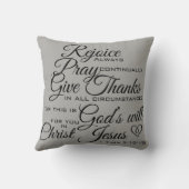 Thesの1 5:16 - 18 -聖なる書物、経典の芸術 クッション (裏面)